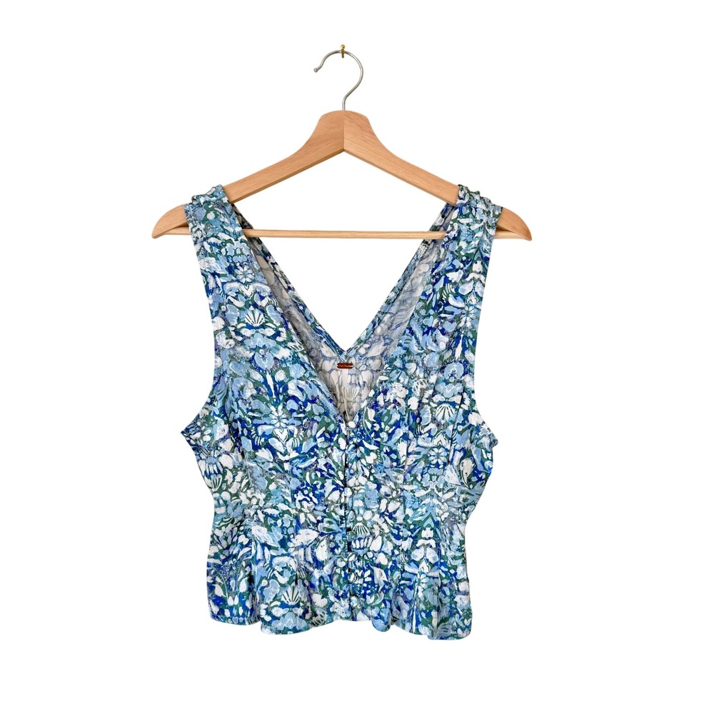 Free People Blue Dancing Wishes Crop Top Small